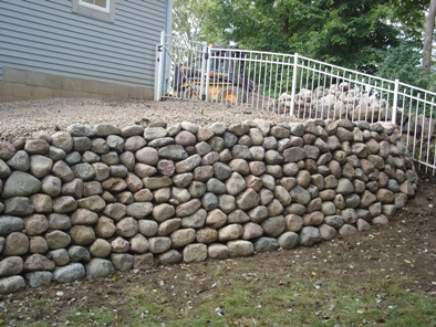 fieldstone retaining wall after 1