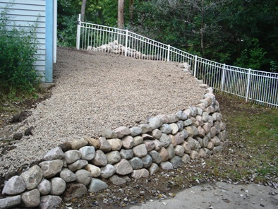 fieldstone retaining wall after 2